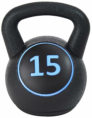 Black kettlebell with number 15